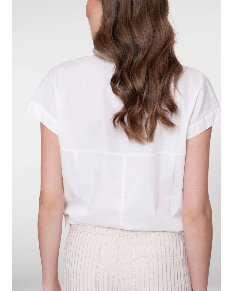 Blouse short sleeve drawstring Off White Blouse short sleeve drawstring Off White