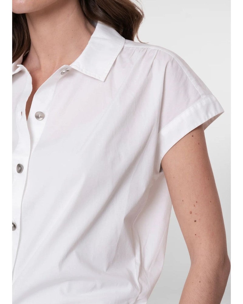 Blouse short sleeve drawstring Off White Blouse short sleeve drawstring Off White