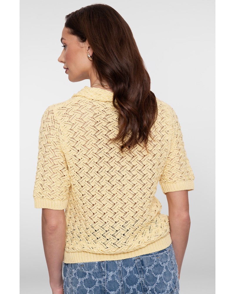 Pullover polo/buttons Geel Pullover polo/buttons Geel