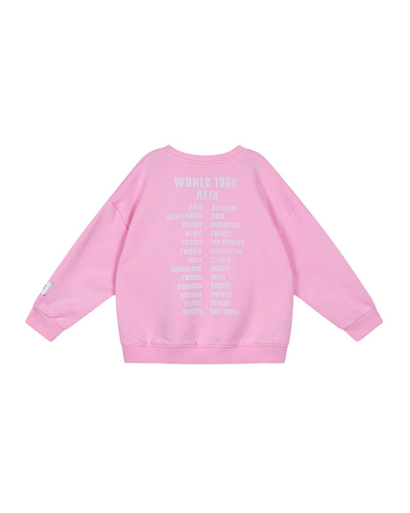 kids knitted on tour print sweater Roze kids knitted on tour print sweater Roze