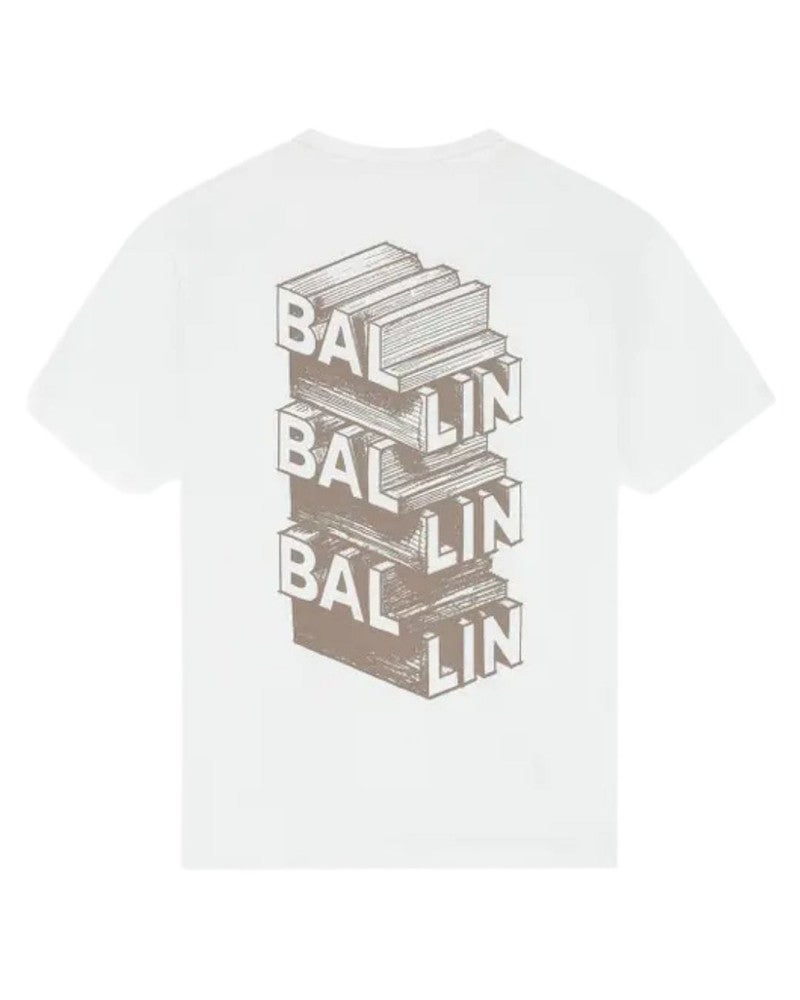 Junior Stacked Logo Pencil Sketch T-shirt Wit 1 Junior Stacked Logo Pencil Sketch T-shirt Wit 1