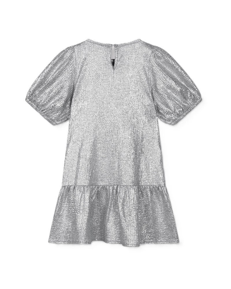kids knitted structured dress Zilver kids knitted structured dress Zilver