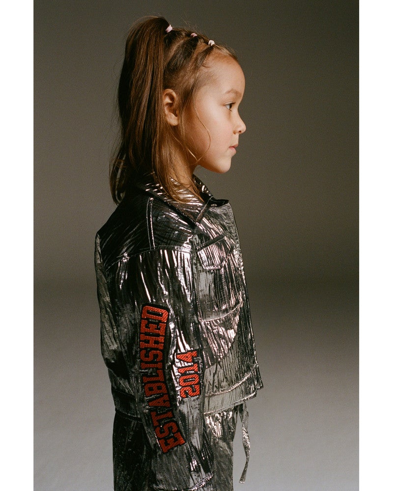 kids woven silver artwork jacket Zilver kids woven silver artwork jacket Zilver