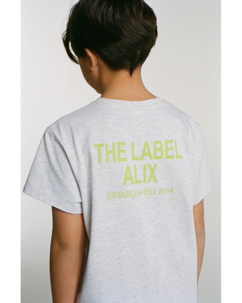 kids knitted text print t-shirt Grijs kids knitted text print t-shirt Grijs