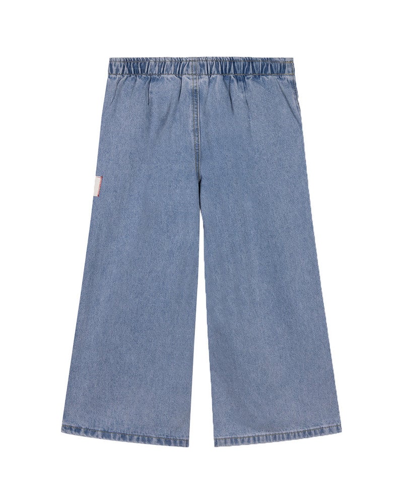 kids woven wide leg flowy denim pants Licht Blauw kids woven wide leg flowy denim pants Licht Blauw