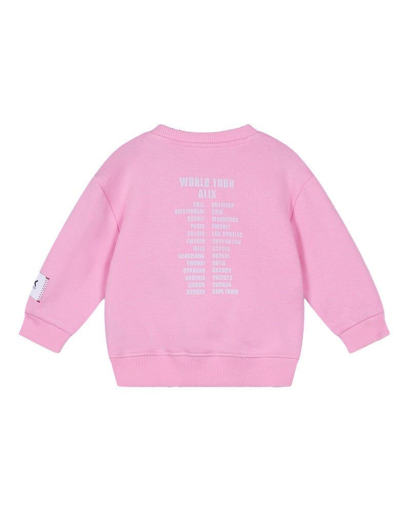 baby knitted on tour logo sweater Roze baby knitted on tour logo sweater Roze