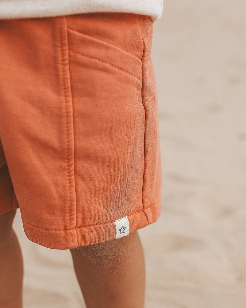 Garment Dye Relaxed Shorts Rood Garment Dye Relaxed Shorts Rood