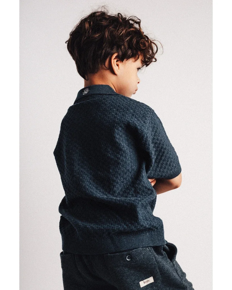 Milo Structure Polo Donker Blauw Milo Structure Polo Donker Blauw