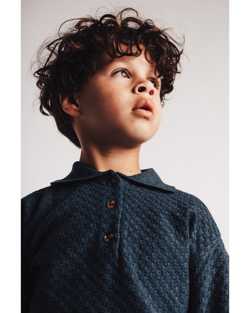 Milo Structure Polo Donker Blauw Milo Structure Polo Donker Blauw