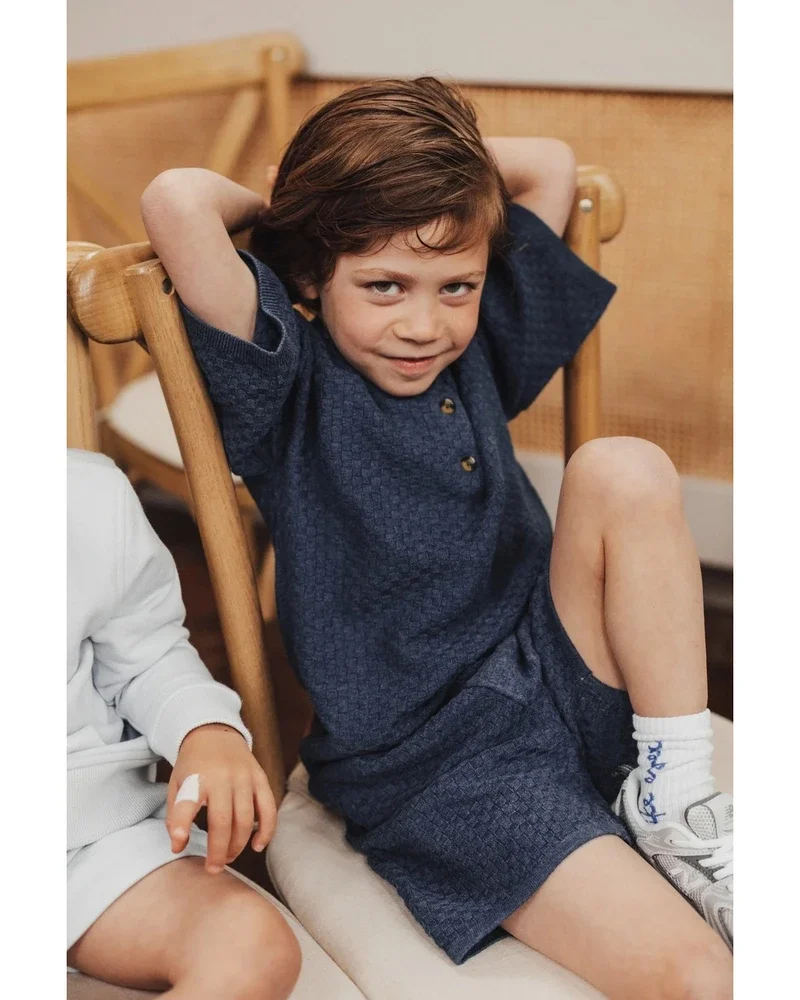 Milo Structure Polo Donker Blauw Milo Structure Polo Donker Blauw