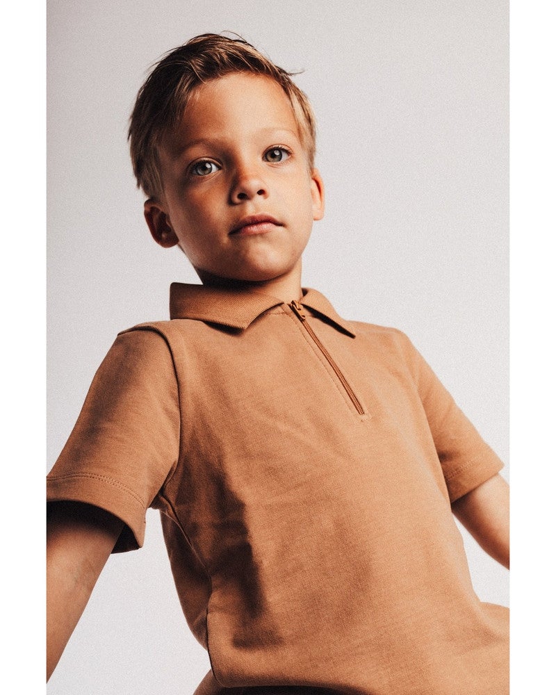 Hervas Zip Polo Bruin 1 Hervas Zip Polo Bruin 1