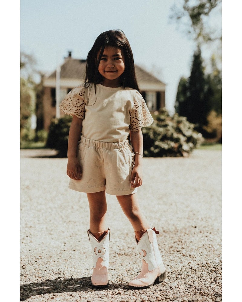 Vay Hearts Sweatshorts Beige Vay Hearts Sweatshorts Beige