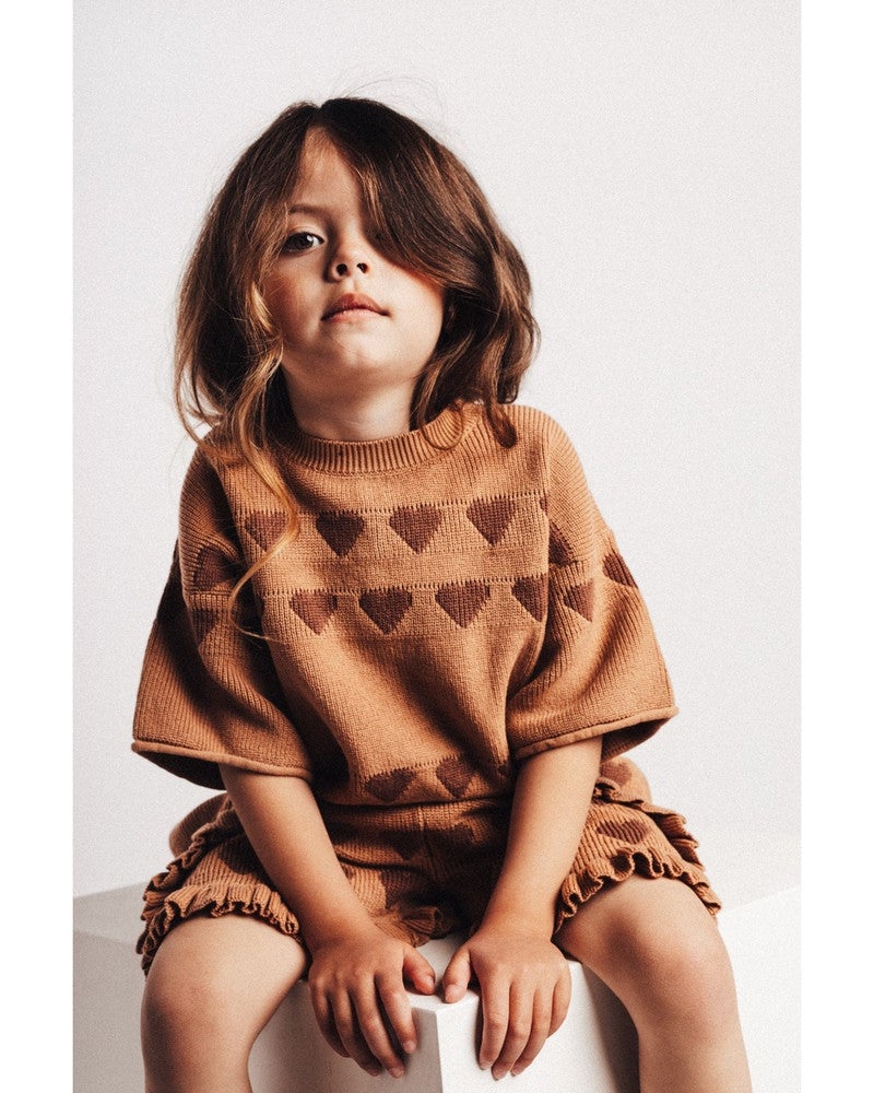 Paraiso Knit Hearts Bruin 1 Paraiso Knit Hearts Bruin 1