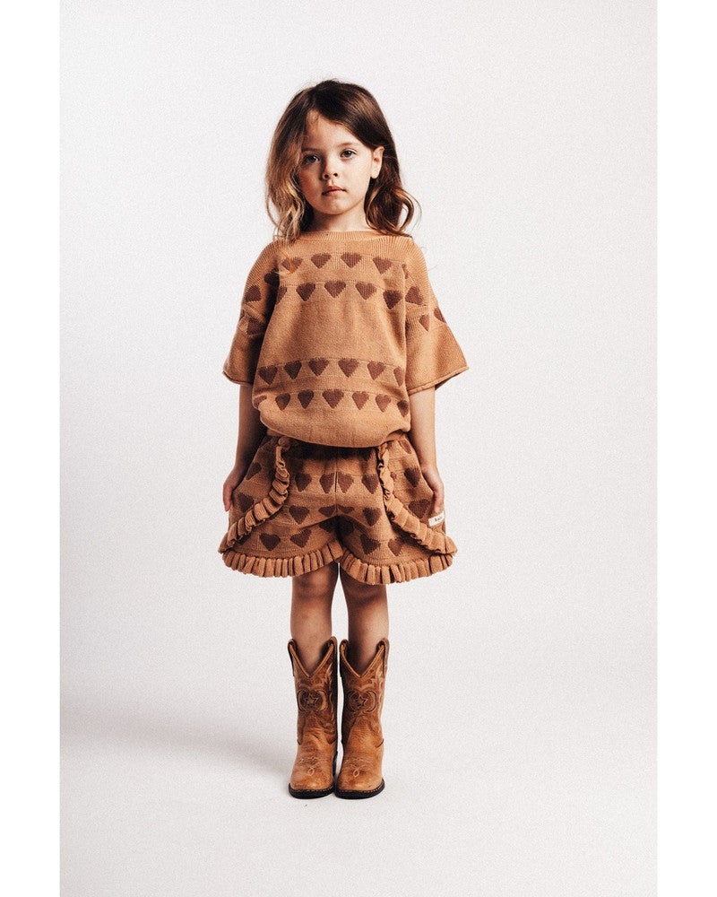 Paraiso Knit Hearts Bruin 1 Paraiso Knit Hearts Bruin 1