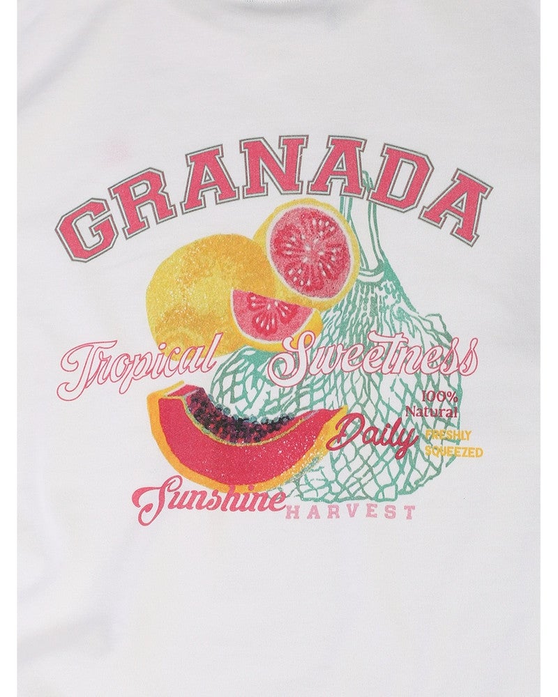 Little Sweater with Ruffles SS Granada Off White Little Sweater with Ruffles SS Granada Off White