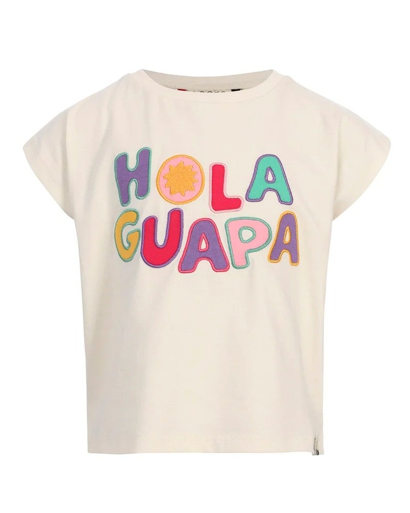 Little T-shirt SS Hola Off White Little T-shirt SS Hola Off White