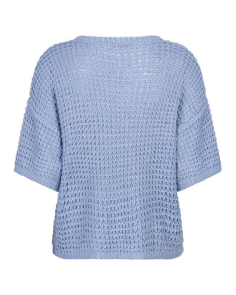 Sweater open knit s/slve Blauw Sweater open knit s/slve Blauw