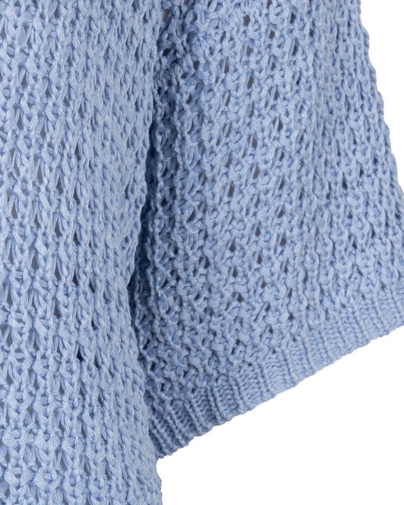 Sweater open knit s/slve Blauw Sweater open knit s/slve Blauw