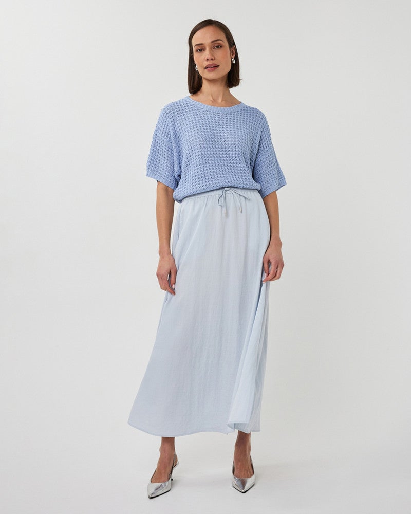 Sweater open knit s/slve Blauw Sweater open knit s/slve Blauw