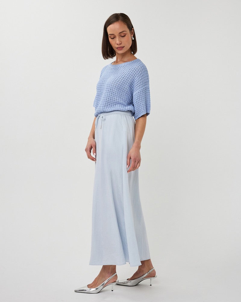 Sweater open knit s/slve Blauw Sweater open knit s/slve Blauw