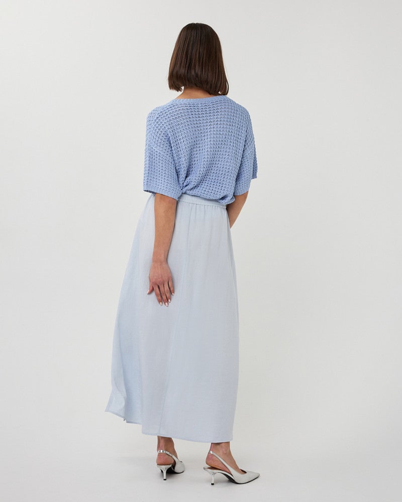 Sweater open knit s/slve Blauw Sweater open knit s/slve Blauw