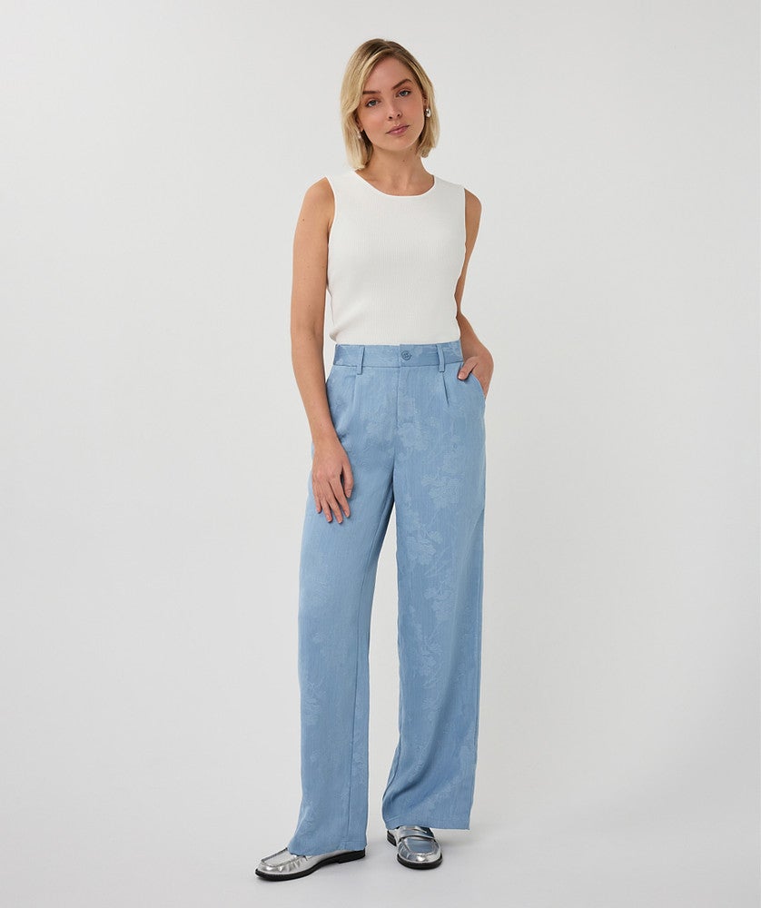 Trousers daisy jacquard Blauw Trousers daisy jacquard Blauw