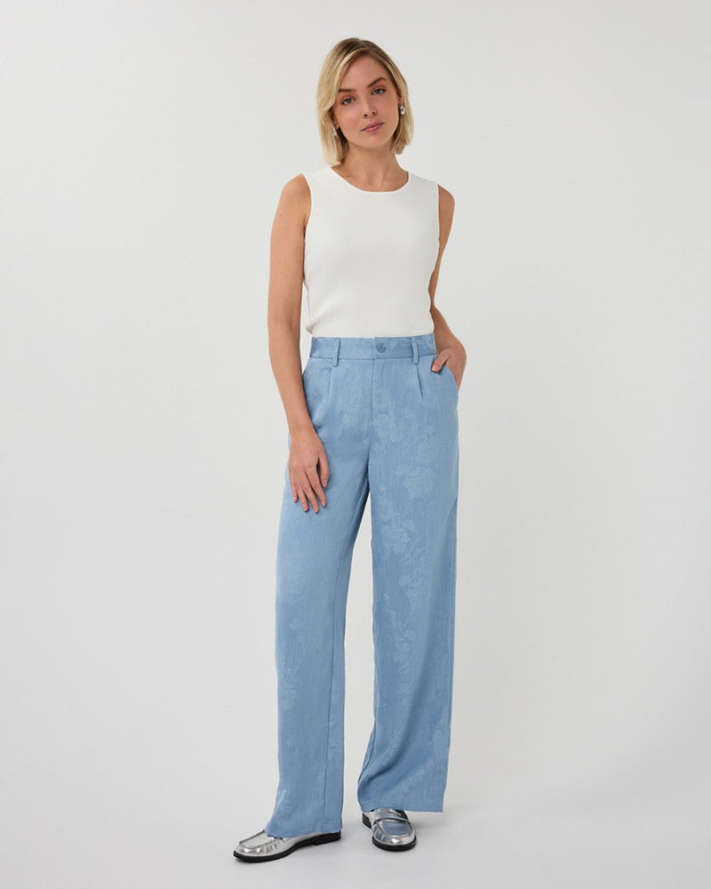 Trousers daisy jacquard Blauw Trousers daisy jacquard Blauw