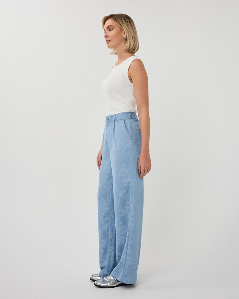 Trousers daisy jacquard Blauw Trousers daisy jacquard Blauw