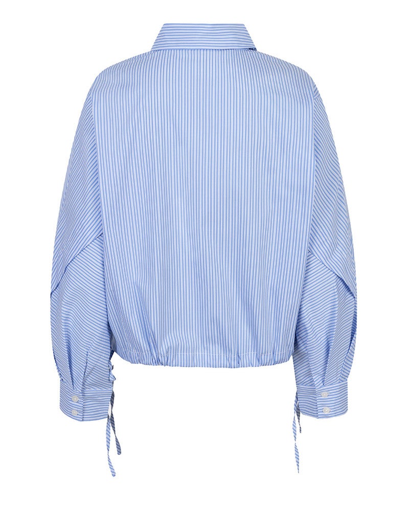 Blouse striped cropped batwing Blauw Blouse striped cropped batwing Blauw