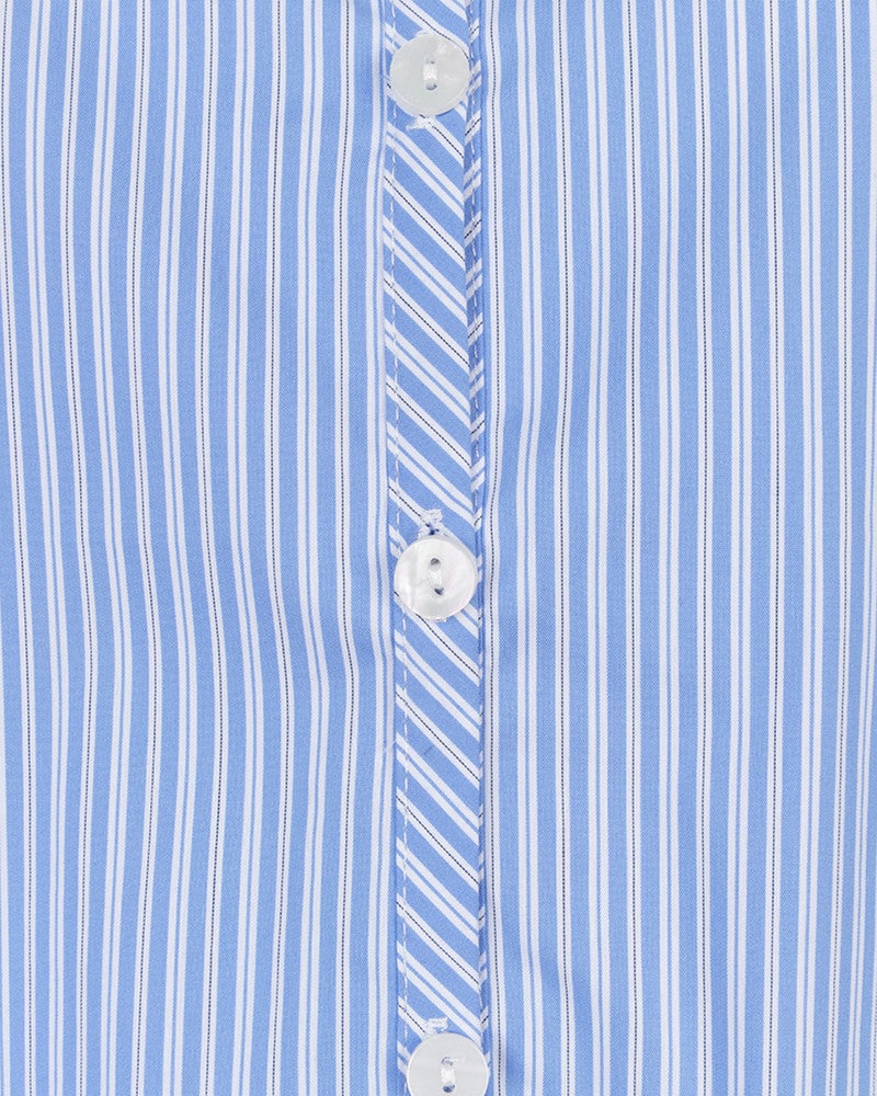 Blouse striped cropped batwing Blauw Blouse striped cropped batwing Blauw