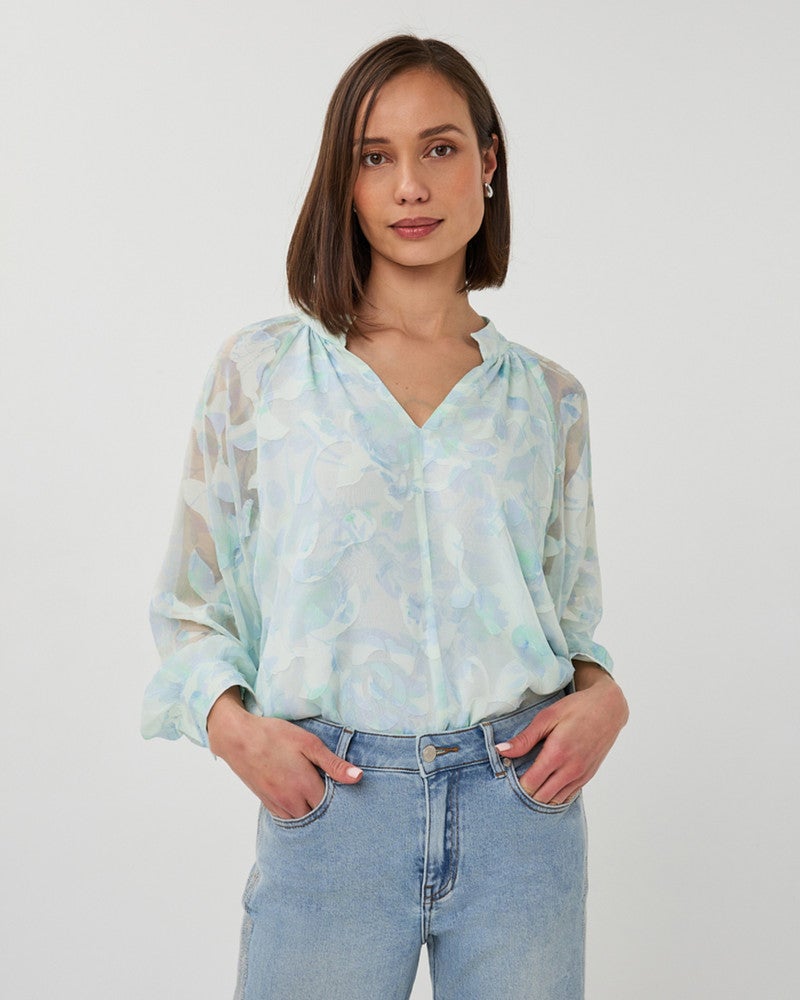 Blouse bow Shadow Licht Blauw Blouse bow Shadow Licht Blauw