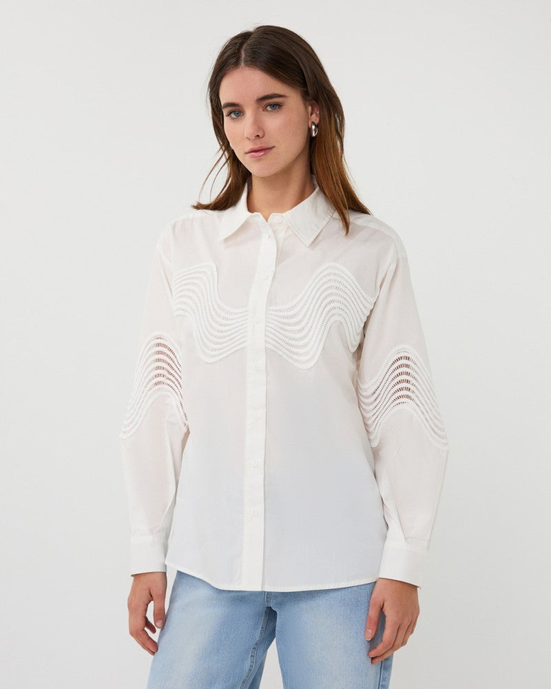 Blouse lace poplin Off White Blouse lace poplin Off White