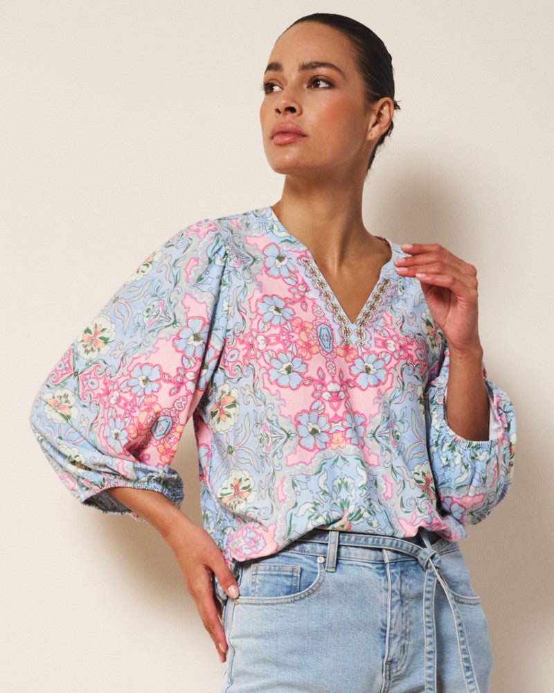 Top v/neck Muse SJ Licht Blauw Top v/neck Muse SJ Licht Blauw