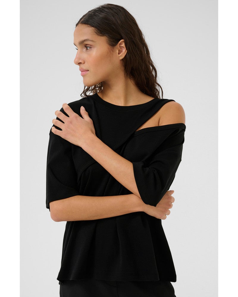 KBRenee Schoulder Tee Zwart 1 KBRenee Schoulder Tee Zwart 1