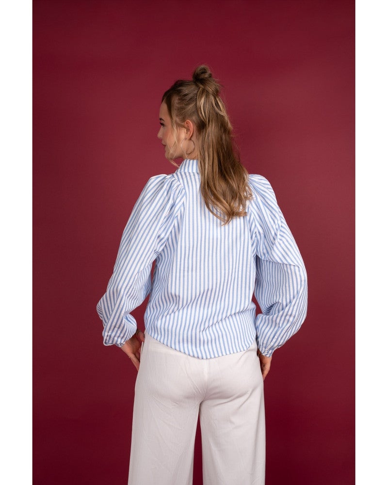 Lexie Seersucker Stripe Blauw Lexie Seersucker Stripe Blauw