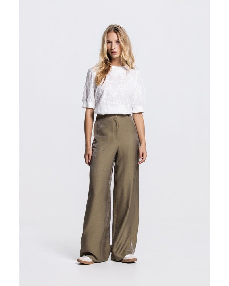 NOEL TOP CE 756 lace front and short sleeves solid cotton back Off White NOEL TOP CE 756 lace front and short sleeves solid cotton back Off White