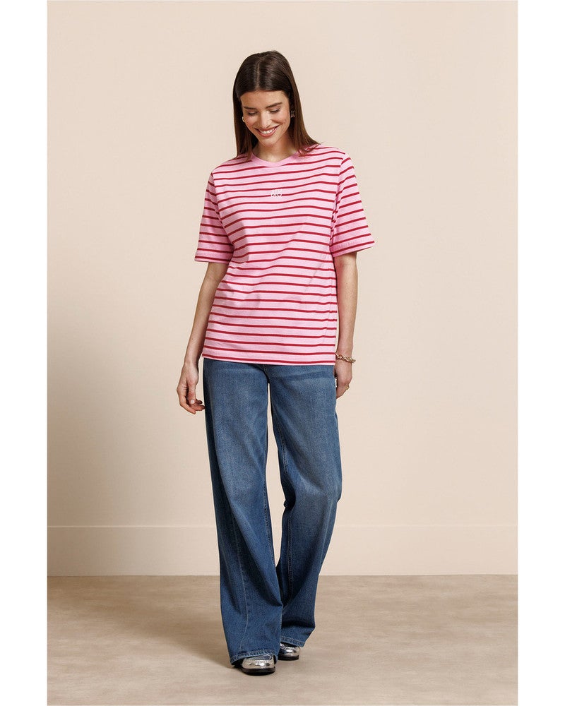 Stripe studio floor t-shirt Roze Stripe studio floor t-shirt Roze