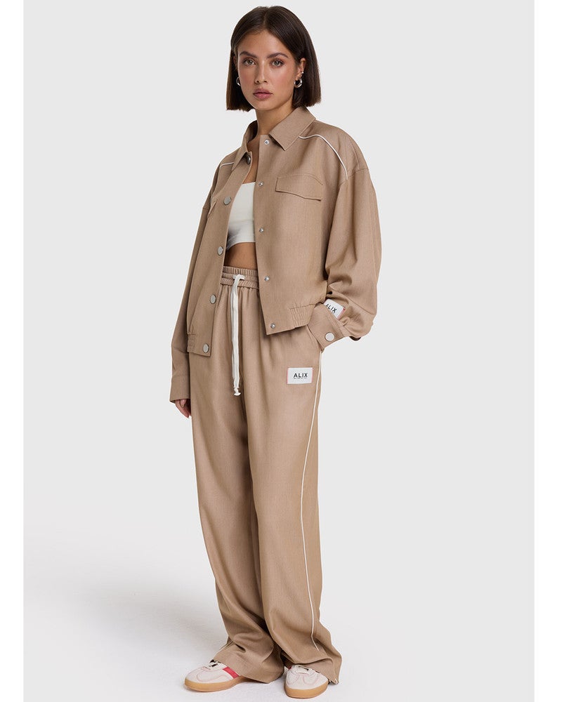 ladies woven 2 tone jacket Camel ladies woven 2 tone jacket Camel