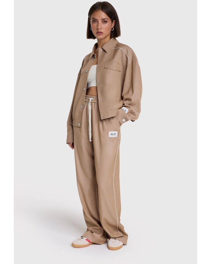 ladies woven 2 tone pants Camel ladies woven 2 tone pants Camel