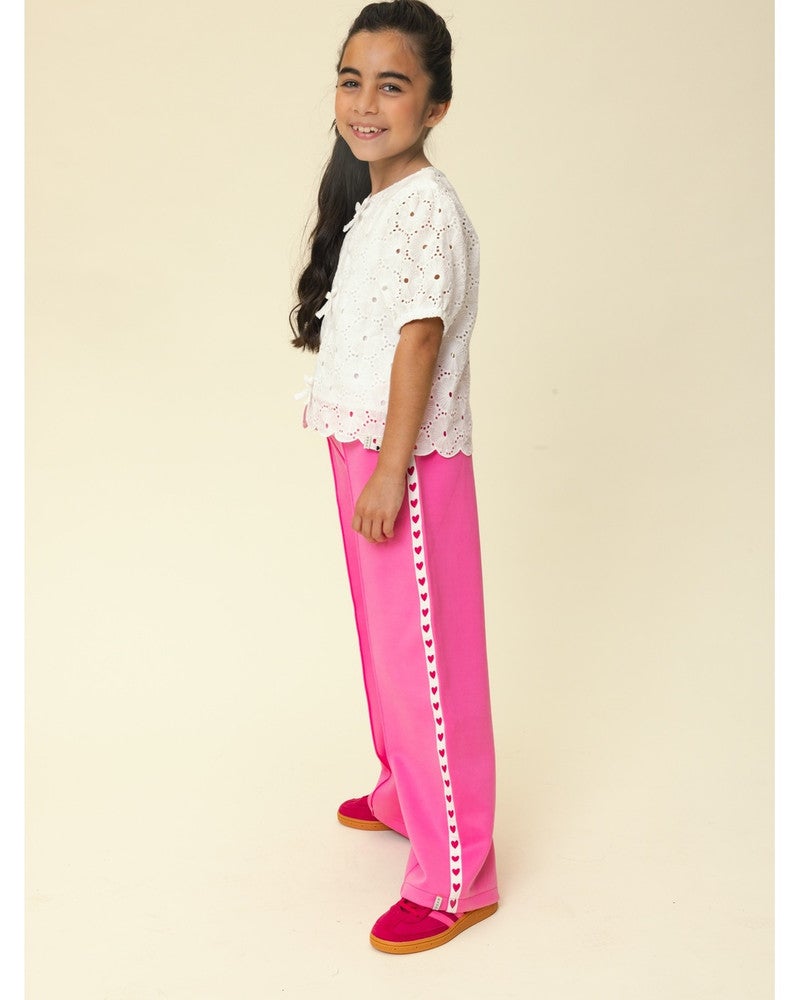 Little Sporty Sweat wideleg Pants Hearts Roze Little Sporty Sweat wideleg Pants Hearts Roze