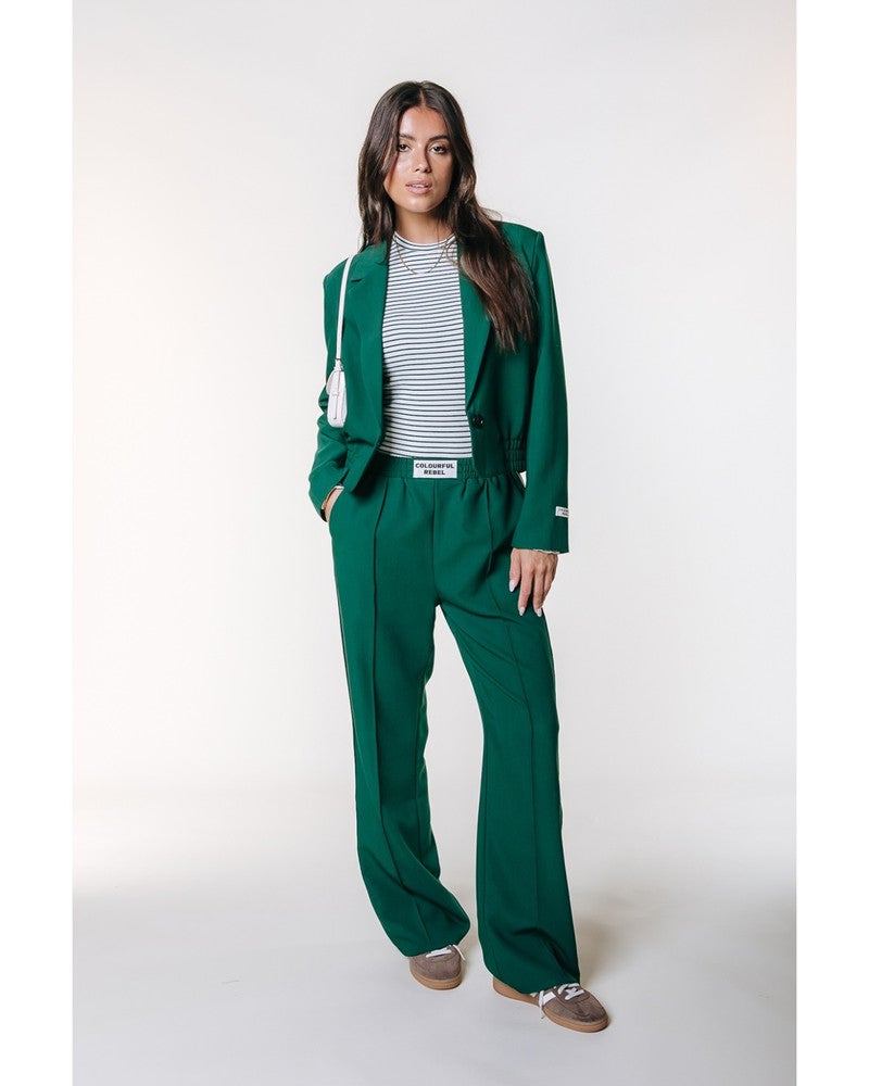 WJ117586 Zoe Gathered Bottom Blazer Groen WJ117586 Zoe Gathered Bottom Blazer Groen