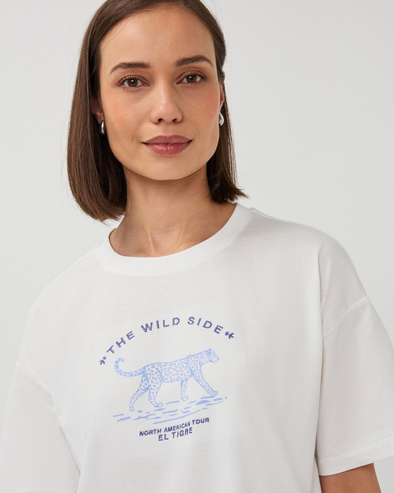 T-shirt wide animal leoapard Off White T-shirt wide animal leoapard Off White