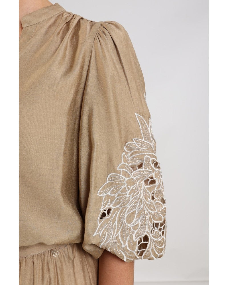 Rosie Blouse Embroidery Camel Rosie Blouse Embroidery Camel