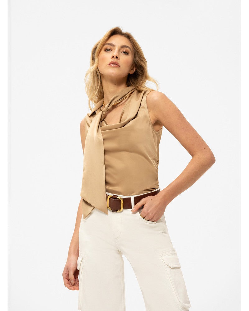 Provo Satin Top Beige Provo Satin Top Beige