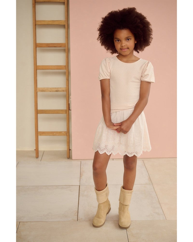 Kiamo Dotted Jersey top with open back Off White Kiamo Dotted Jersey top with open back Off White