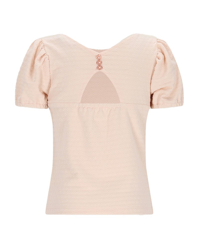 Kiamo Dotted Jersey top with open back Off White Kiamo Dotted Jersey top with open back Off White