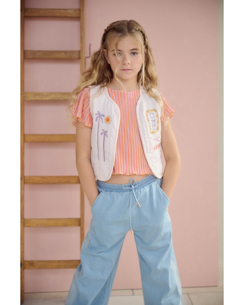 Tiana Striped Plissee top Multi Tiana Striped Plissee top Multi