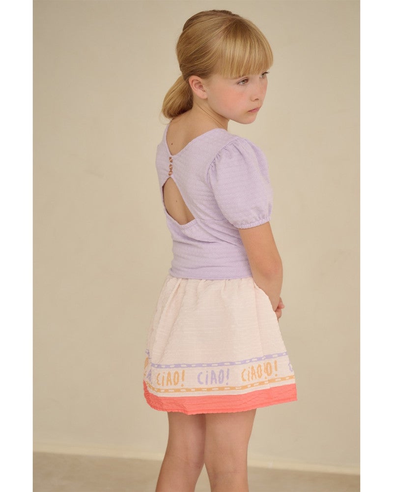 Kiamo Dotted Jersey top with open back Paars Kiamo Dotted Jersey top with open back Paars