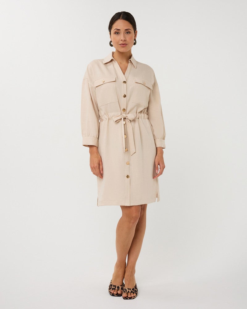 Dress fine crinkle Zand Dress fine crinkle Zand