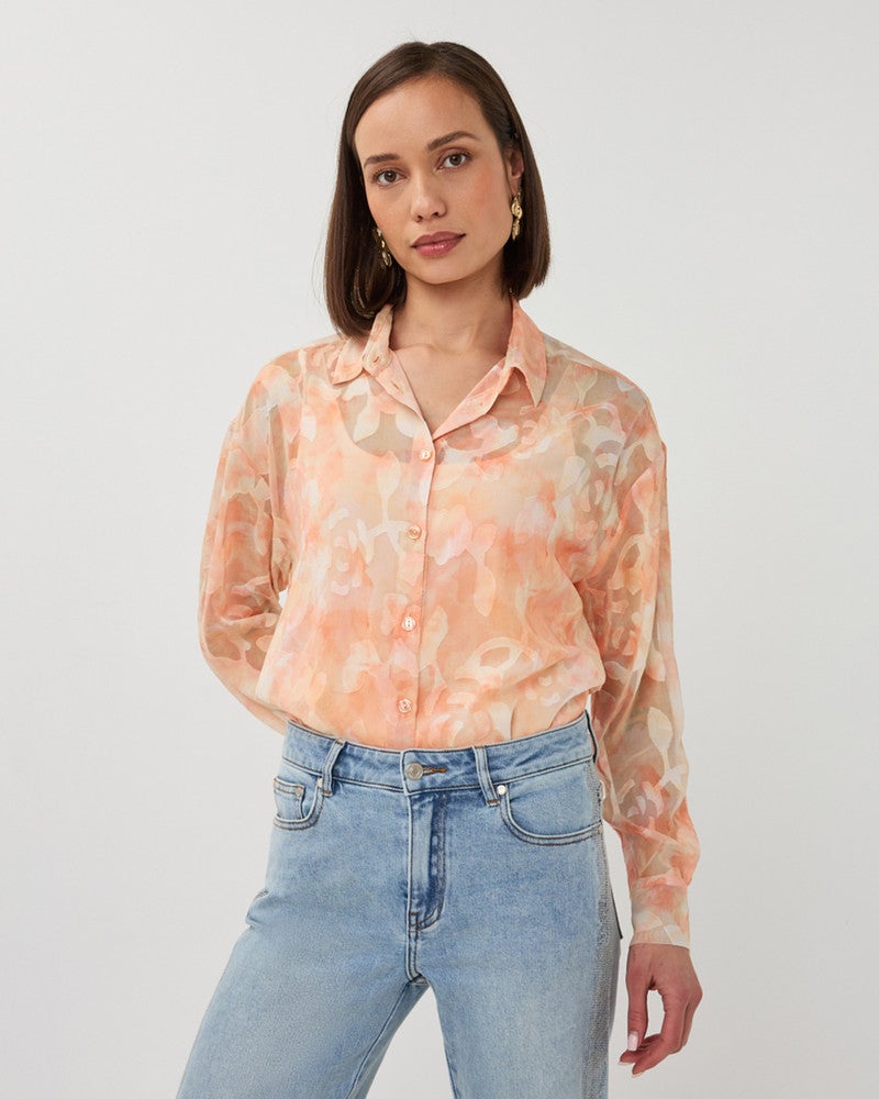 Blouse Divine Watercolor Oranje Blouse Divine Watercolor Oranje